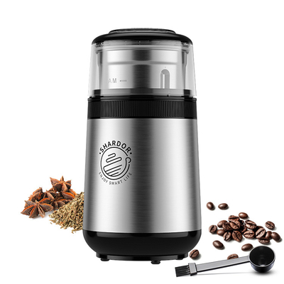 Machine argentée démontable de café d'EU Plug Transparent Lid SS304 de broyeur de café de poudre moyenne