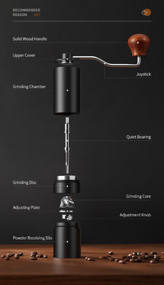 Arrangements en bois de Burr Manual Coffee Grinder Adjustable 28g 12 de produit plat de main