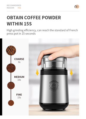 Café Bean Grinder Machine Removable Bowl Burr Grinder électrique portatif d'épice de maïs