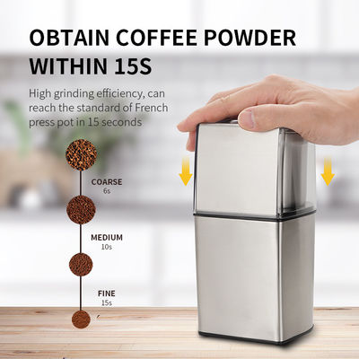 Portatif sec-et-humide rechargeable de broyeur de café d'expresso argenté