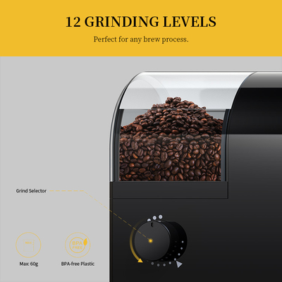 Petite machine d'expresso à la maison de cuisine réglable de Mini Coffee Grinder Machine 60g PSE
