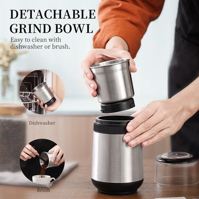 2 tasses démontables de café de fonction multi Bean Grinder électrique réglable du fabricant 200W
