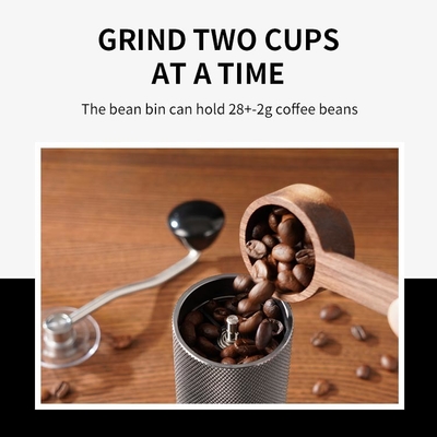Acier inoxydable 25g Carry Easily d'alliage conique tranquille de Burr Manual Coffee Grinder Aluminium
