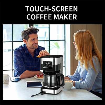 Machine automatique de café d'égouttement d'écran tactile d'OEM 10 tasses programmables avec la carafe en verre