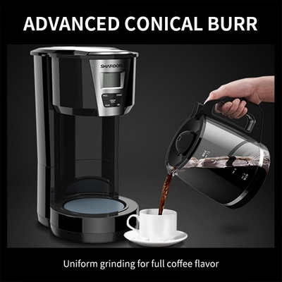 L'automobile versent au-dessus du fabricant de café d'égouttement d'acier inoxydable 1.8L le noir de 12 tasses