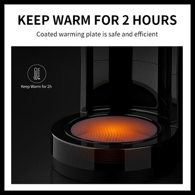 L'automobile versent au-dessus du fabricant de café d'égouttement d'acier inoxydable 1.8L le noir de 12 tasses