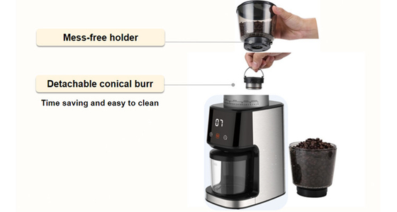 Machine à café de Burr Coffee Grinder 165W 275g de C.C d'expresso conique tranquille de moteur