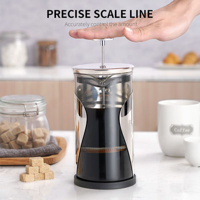 Presse française de presse d'acier inoxydable de café mur en verre français du fabricant 1000ML de grand double