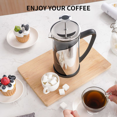 Presse française de presse d'acier inoxydable de café mur en verre français du fabricant 1000ML de grand double