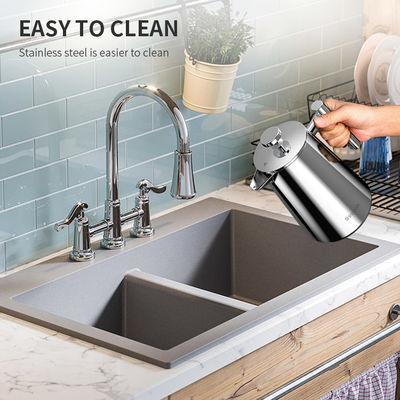 Le mur du double 34OZ a isolé le style classique français SS304 de fabricant de café de presse
