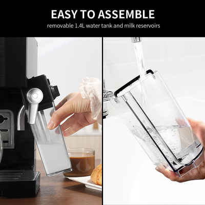 Machine de café noir avec la machine d'expresso multi de ménage de la fonction 500W de Frother de lait
