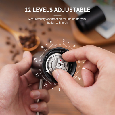 Acier manuel portatif réglable Burr Grinder d'Aluminum Alloy Stainless de broyeur de café