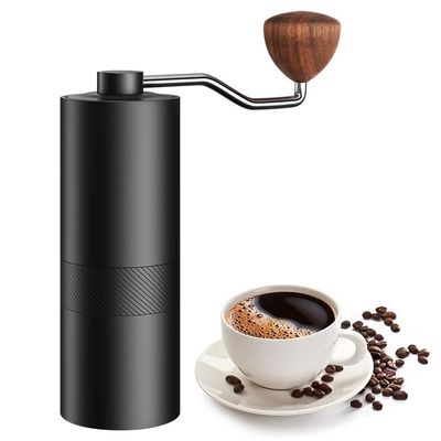 Broyeur de café manuelle d'expresso noir Wood Handle Conical Burr Hand Coffee Grinder
