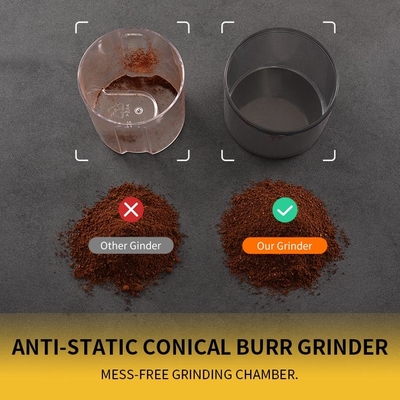 2 - Lumière bleue réglable de Burr Coffee Grinder Safety Lock LED d'anti maison statique de 12 tasses